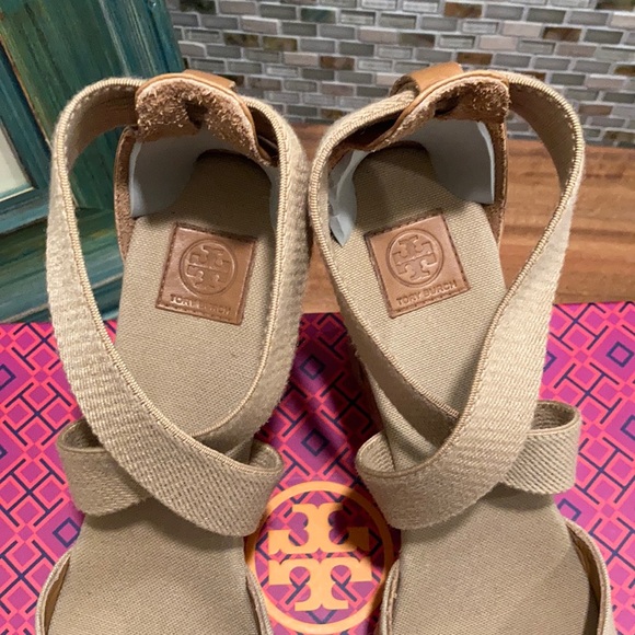 🌊EUC Tory Burch Adonis Peep-Toe Cork Wedge Espadrilles🌊 - Picture 4 of 10